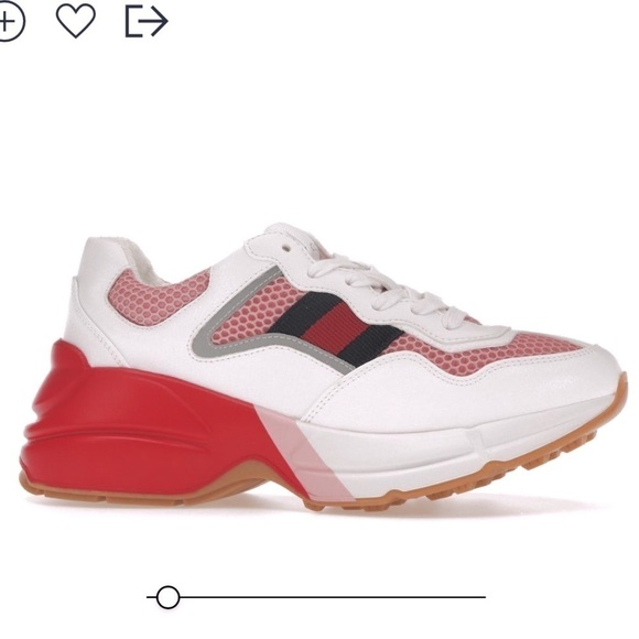 NIB Authentic ! GUCCI RHYTON Pink White Red Sneakers size 36​ - Picture 1 of 8